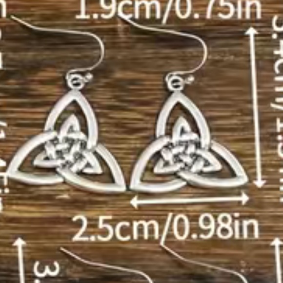 Trinity Cross Inspired Drop Earrings - Picture 3 of 4